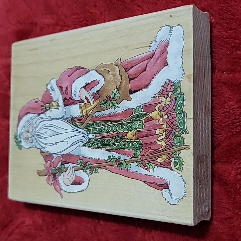 Father Christmas (Santa Claus) Wooden Rubber Stamp